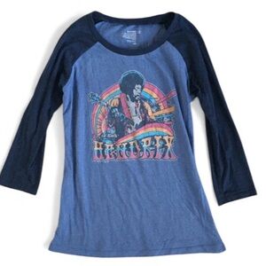 Jimi Hendrix blue baseball tee